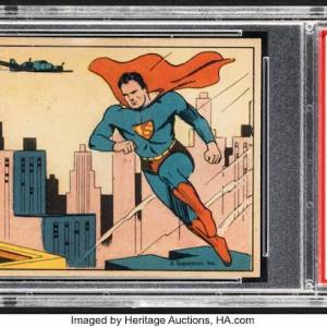 Rara primera Tarjeta Coleccionable de Superman a subasta